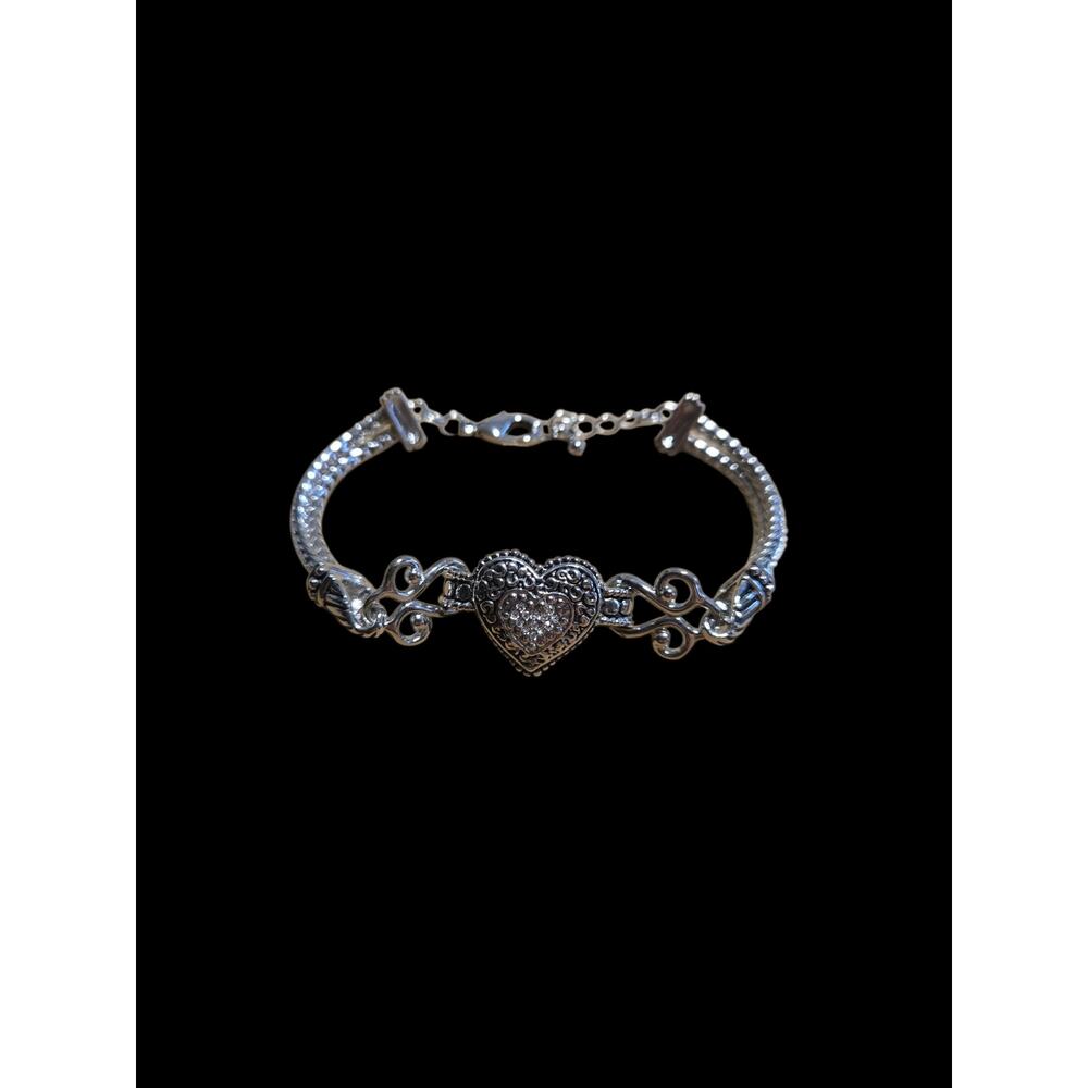 Lia Sophia love dust cut crystal heart silver bracelet
